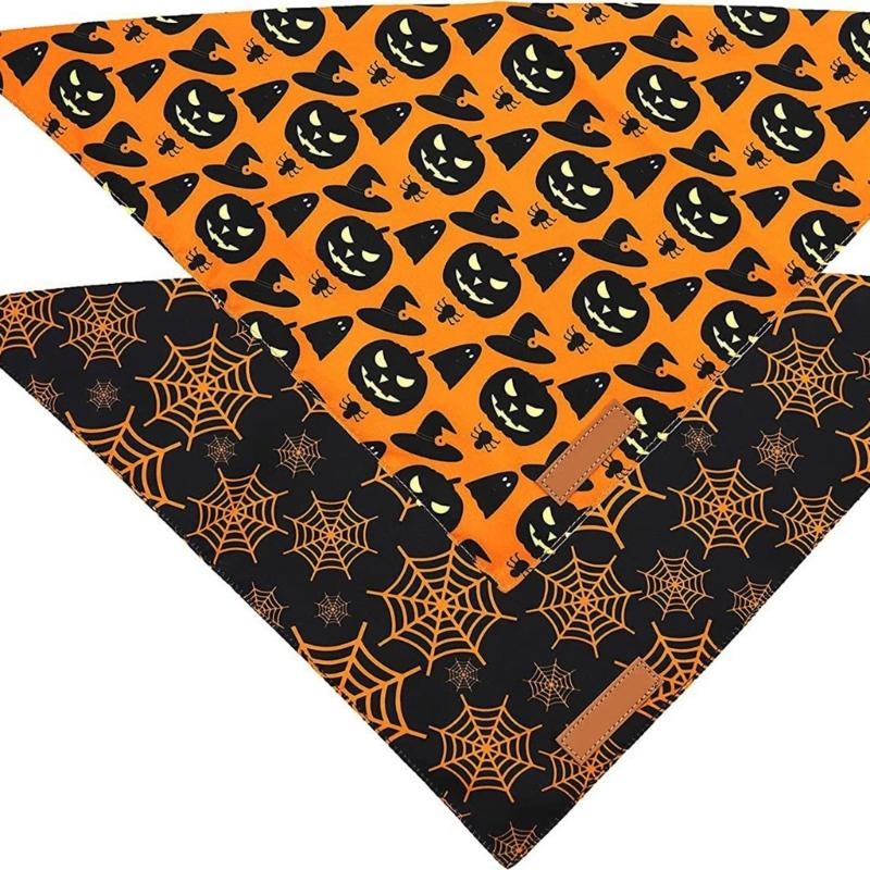 Dog Bib For Halloween Festives Party Costume Soft Washable Fabric Pet Bandana Holiday Celebration Accessory