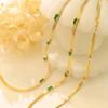 Waterproof 18k Gold Plated Stainless Steel Fashion Jewelry Set Inlaid Zircon Necklace Bracelet Set for Women