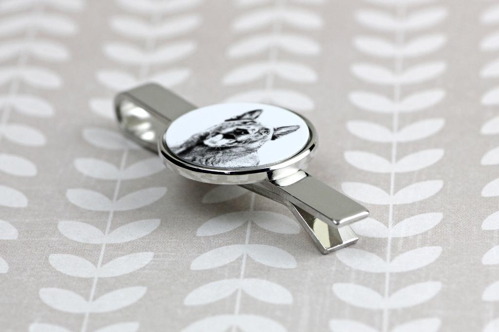Malinois Belgian Shepherd Dog - tie clip with a dog, personalized tie clip, a unique gift for a man from the Art-Dog brand