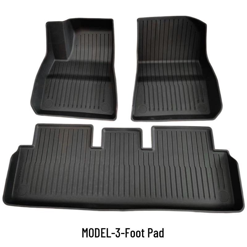 TPE Car Floor Mats for Tesla Model 3 (2021-2023) - Includes Front and Rear Trunk Mats, Thermoformed Design