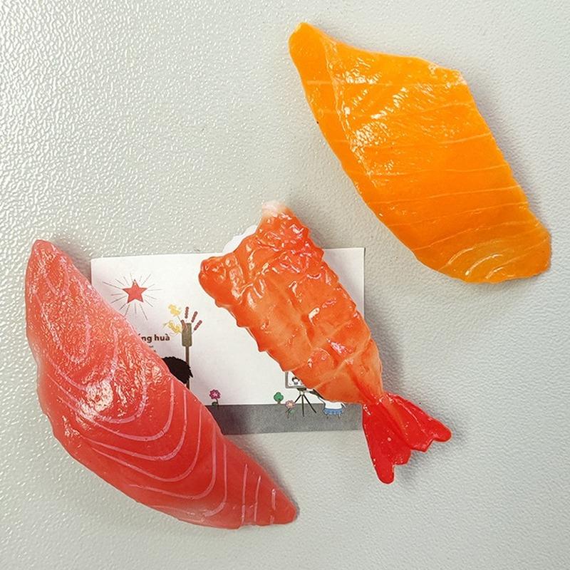 Kawaii Artificial Sushi Fridge Magnets 3D Stylish Foods Magnetic Stickers for Home Decor Photography Props Cute Resturant Props