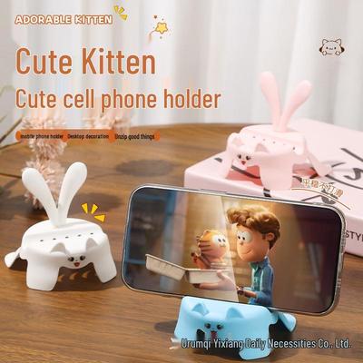 Adorable Kitten Desktop Phone Holder - Perfect for Binge-Watching