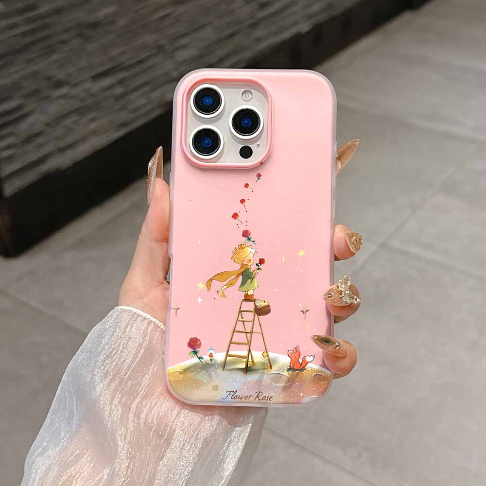 Carina Custodia per Telefono La Piccola Stella del Principe Moda Pianeta Per iPhone 17 AIR 16 15 14 13 12 11 Pro Max Plus Copertura Guscio con Sensazione Pelle Opaca