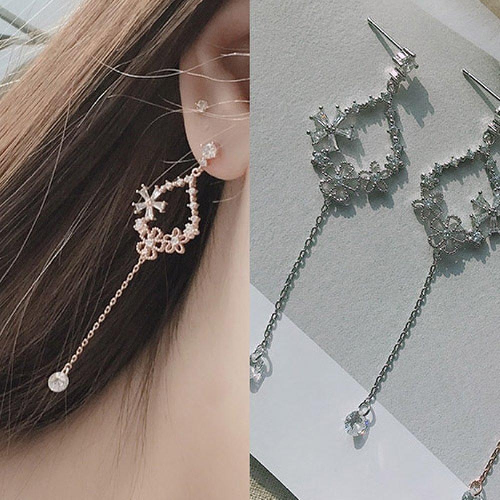[Aslit] Zenith Flower Chain Drop Earrings