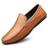 Fashion Non-Slip Lightweight Men Business Shoes Slip-On Comfortable Flat Men's Genuine Leather Loafers Casual Breathable Soft Sole Shoes