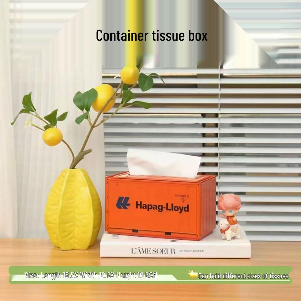 Trendy Multifunctional Tinplate Tissue Box: Creative Industrial Style Home Storage Box Ornament