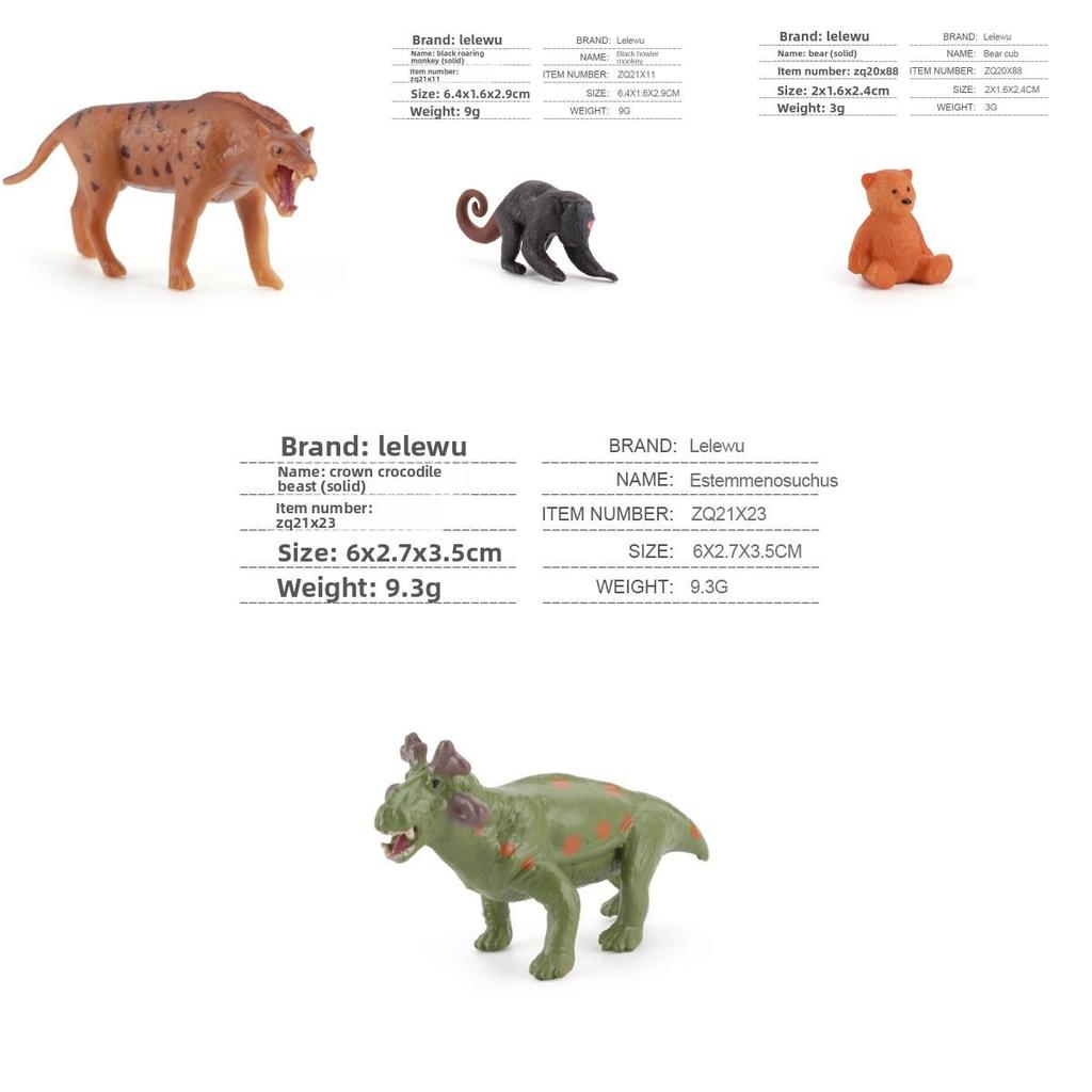 Simulation Tiger Lion Giraffe Elephant Hippopotamus Wild Animal Model Ornament For Educational Display And Collectors