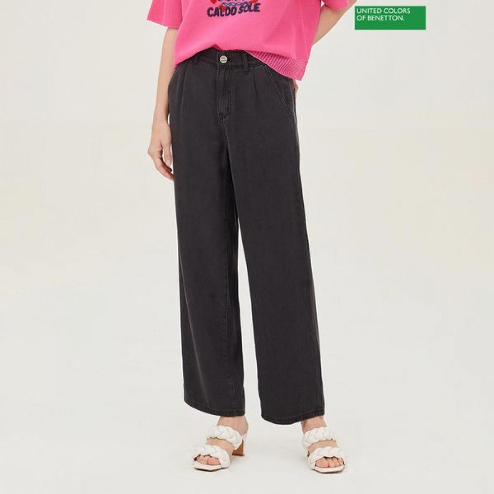 

[Benetton] Benetton One Tuck Long Heavyage Denim Pants Badpb4531 BK_black/42