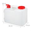 Relaxdays jerricane d’eau avec robinet, couvercle à visser, bidon à eau de camping, 15 l, sans bpa, blanc-rouge