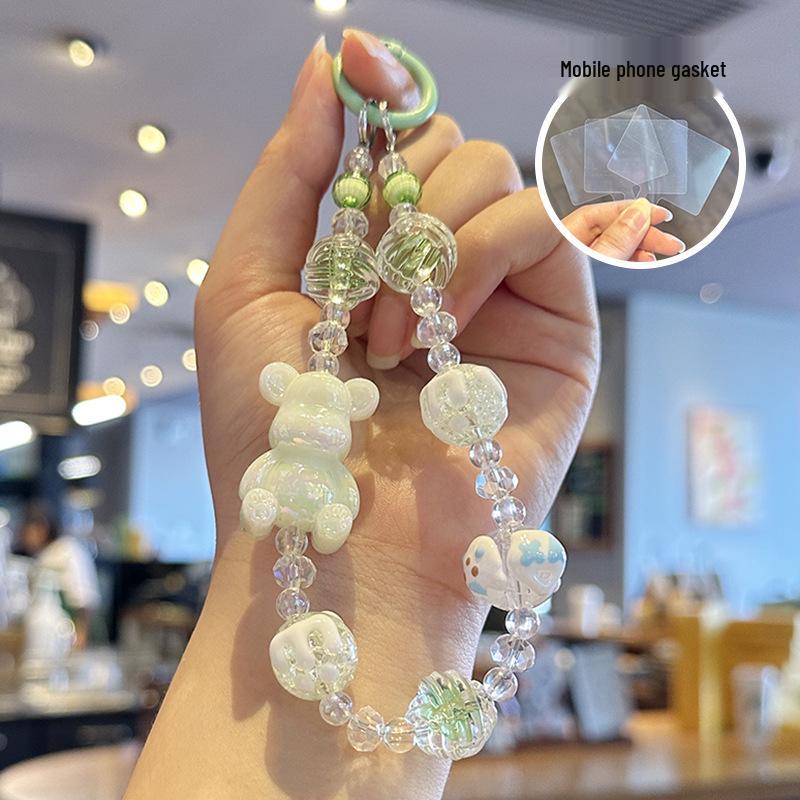 Little Bear Cartoon Beaded Phone Chain & Couple Bag Charm - Lovely Ornament for Phone and Earphone Cases