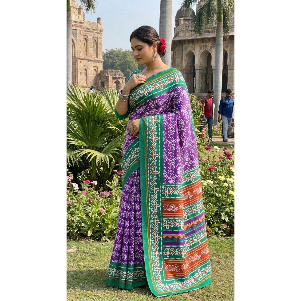 New Launch Beautiful Bagru Printed Saree Collection