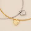 Stylish Heart/Sphere Shaped Pendant Neckchain Snake Bone Chain Clavicle Necklace Elegant Jewelry for Trendy Women Girls