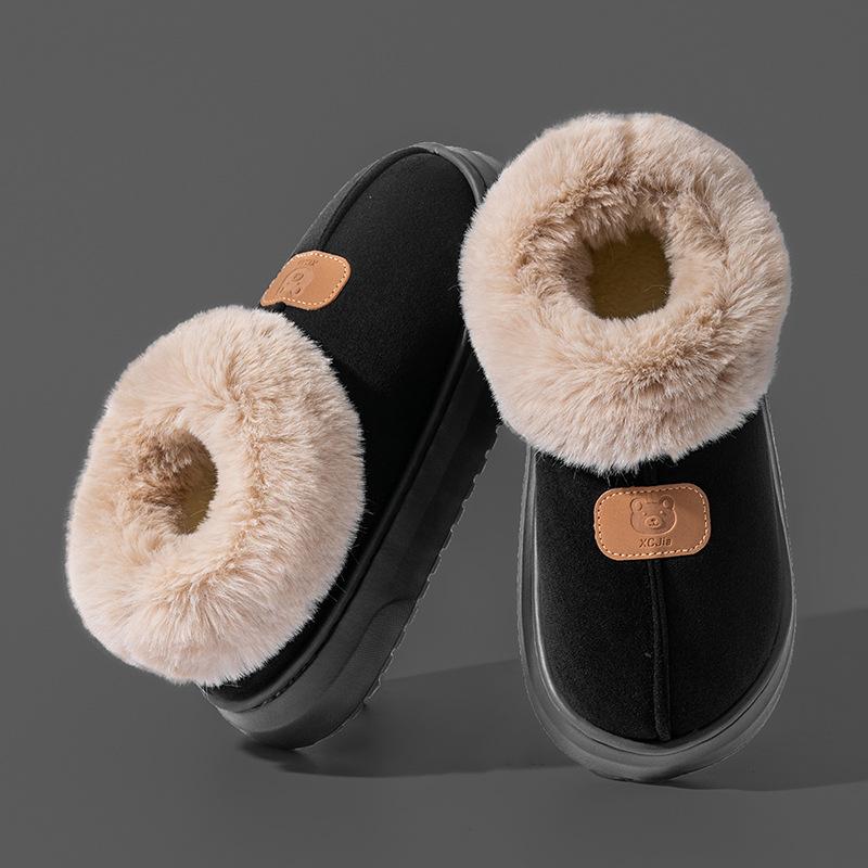 Bag Heel Platform Snow Boots Cotton Slippers Autumn and Winter 2025 New Velvet Warm and Non-slip Bag Head Cotton Shoes