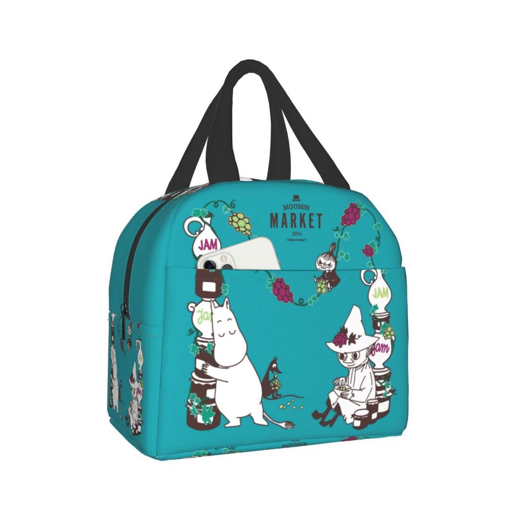 Moomin Lunch Insulated Lunch Soft Cooler for and 13cm Thick x 22cm Wide x 20cm Bag, Insulated, Zippered, Compact, Portable, Bag, Bag, Tote/Eco Bag,