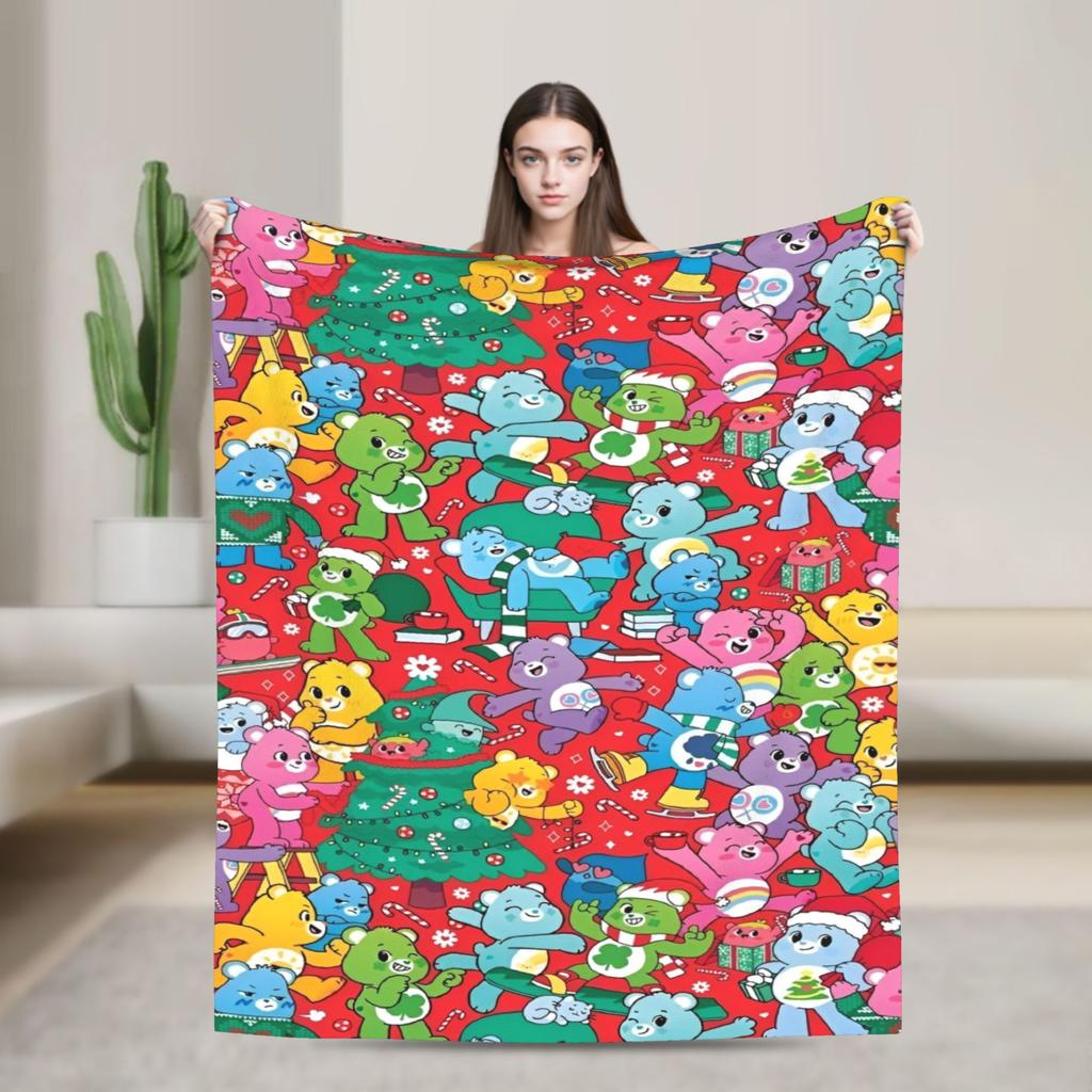 Cartoon Care Bears Blanket Animal Travel Flannel Bedding Throws For Bedroom Warm Soft Custom DIY Quality Bedspread Gift