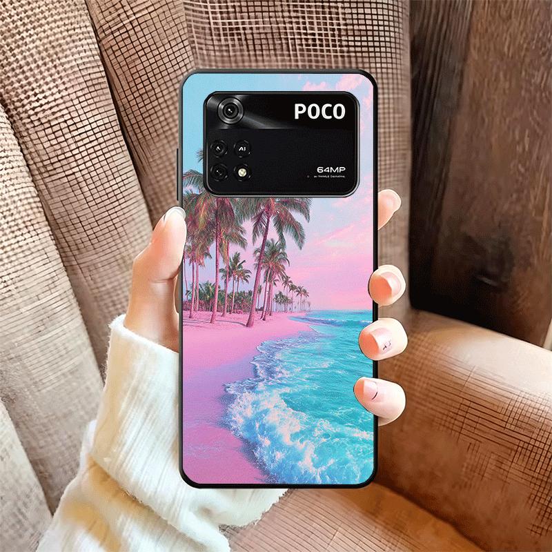 Pink Sunset Beach Dreamy Scenery Soft Phone Case for Xiaomi Poco X5 X6 X7 X8 Pro Max X3 F7 F8 Ultra M8 M7 M6 M5 Redmi 15 15C 14C