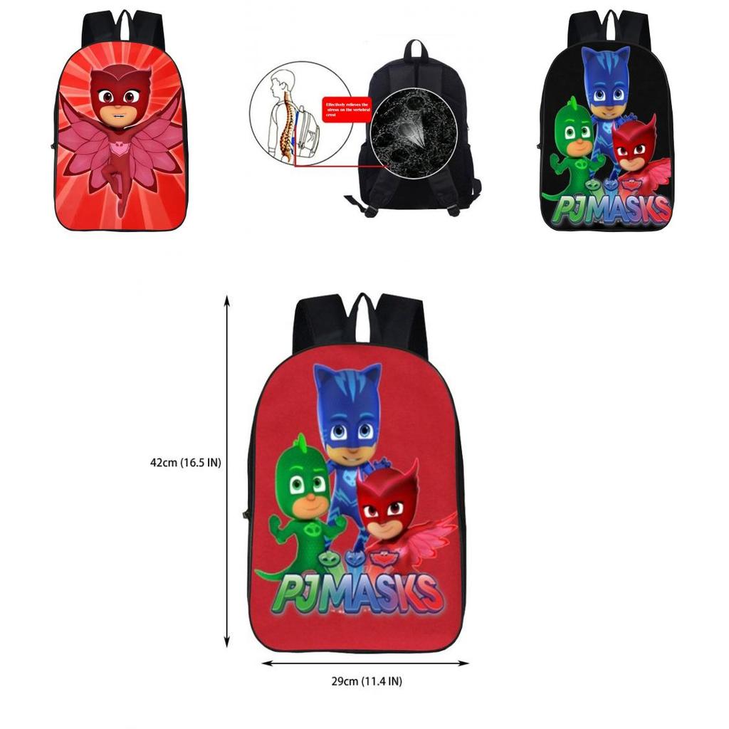 Spacious Pj Mask Schoolbag Featuring Colorful Cartoon Patterns And Multiple Storage Compartments
