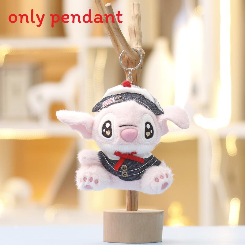 Stitch Plush Toy Keychain With Scarf And Trench Coat Design For Kids And Collectors