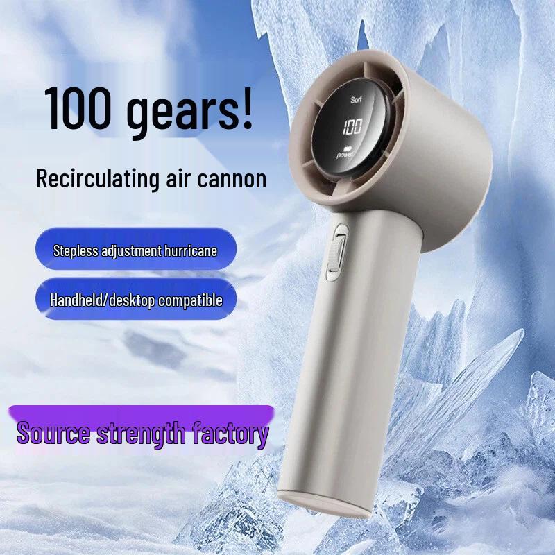 Aluminum Alloy 100-Speed Portable Handheld Fan, Southeast Asia Style 165x57x57mm