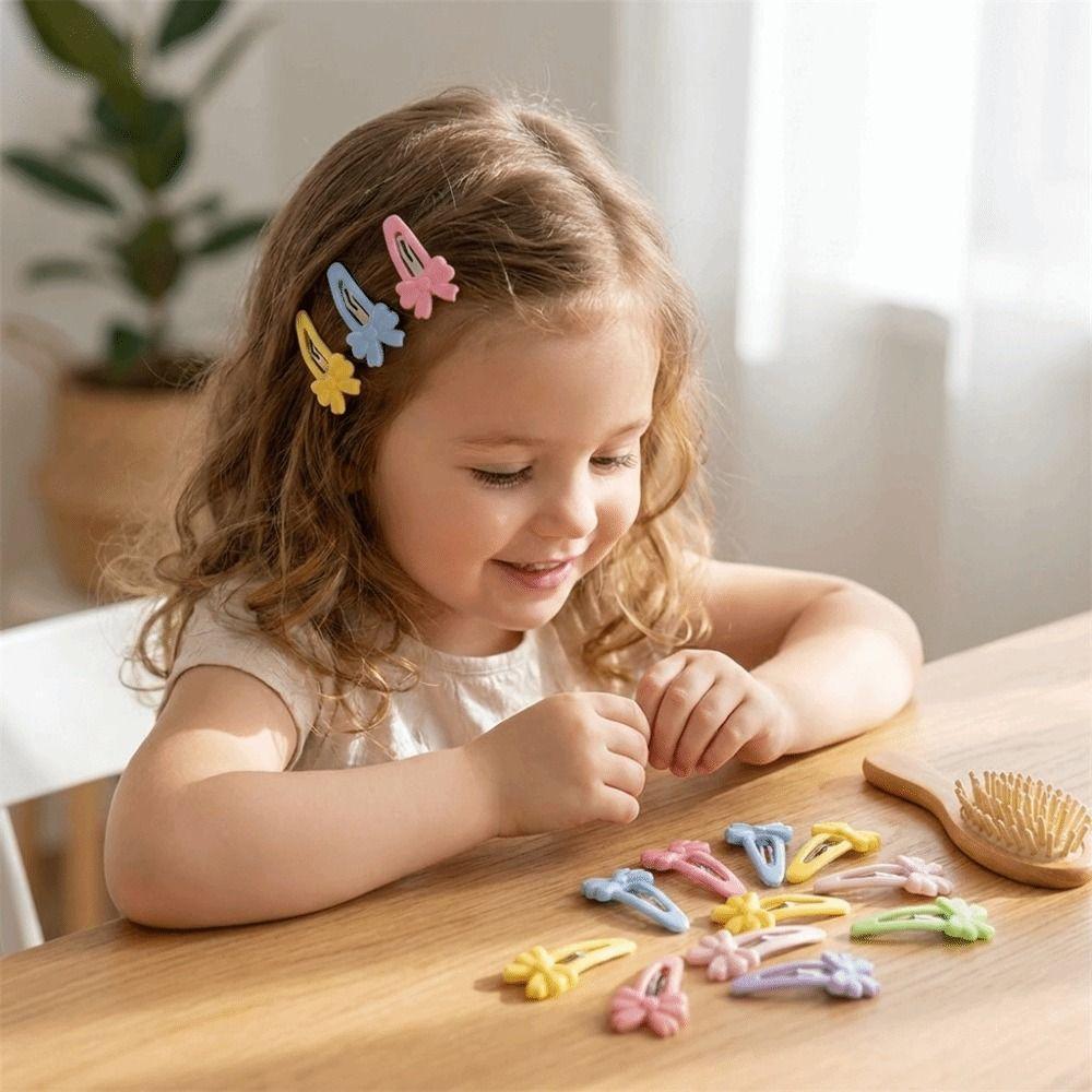 8/16 Pcs/set Y2K Plastic Bangs Hairpin Flower Light Pink Multicolor Bownot Hair Clips Candy Color Cute Hair Barrettes Girls