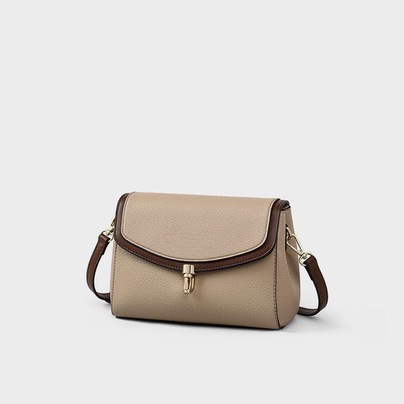 Small Square Leather Women's Crossbody Bags Simple Shoulder Middle-aged Mom Bag