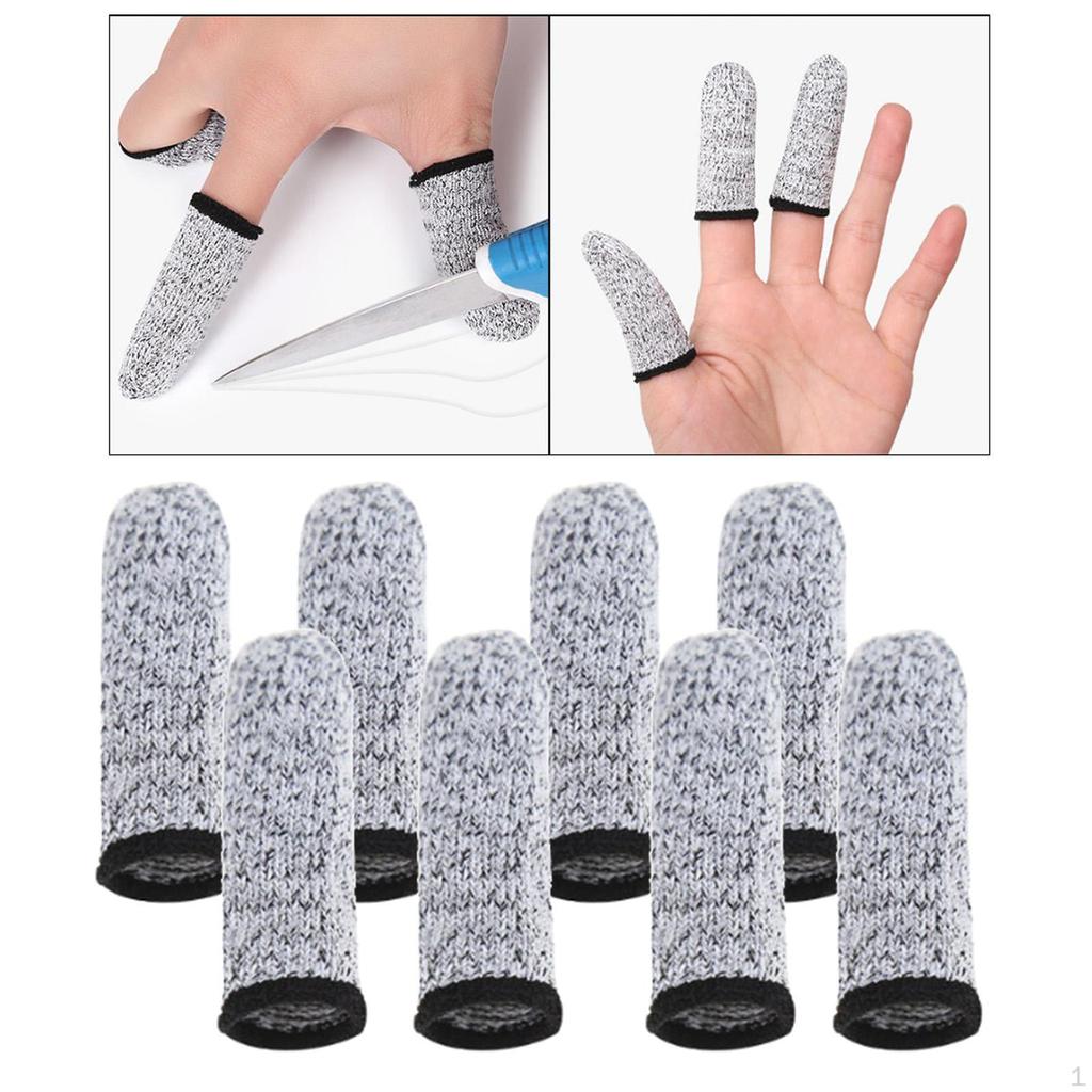 8pcs Reusable Finger Cots Cut Resistant Fingertip Sleeves Caps Covers