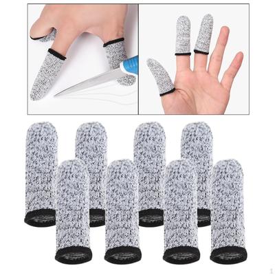 8 Stück wiederverwendbare Fingerlinge, schnittfeste Fingerspitzen-Ärmel, Kappen, Abdeckungen