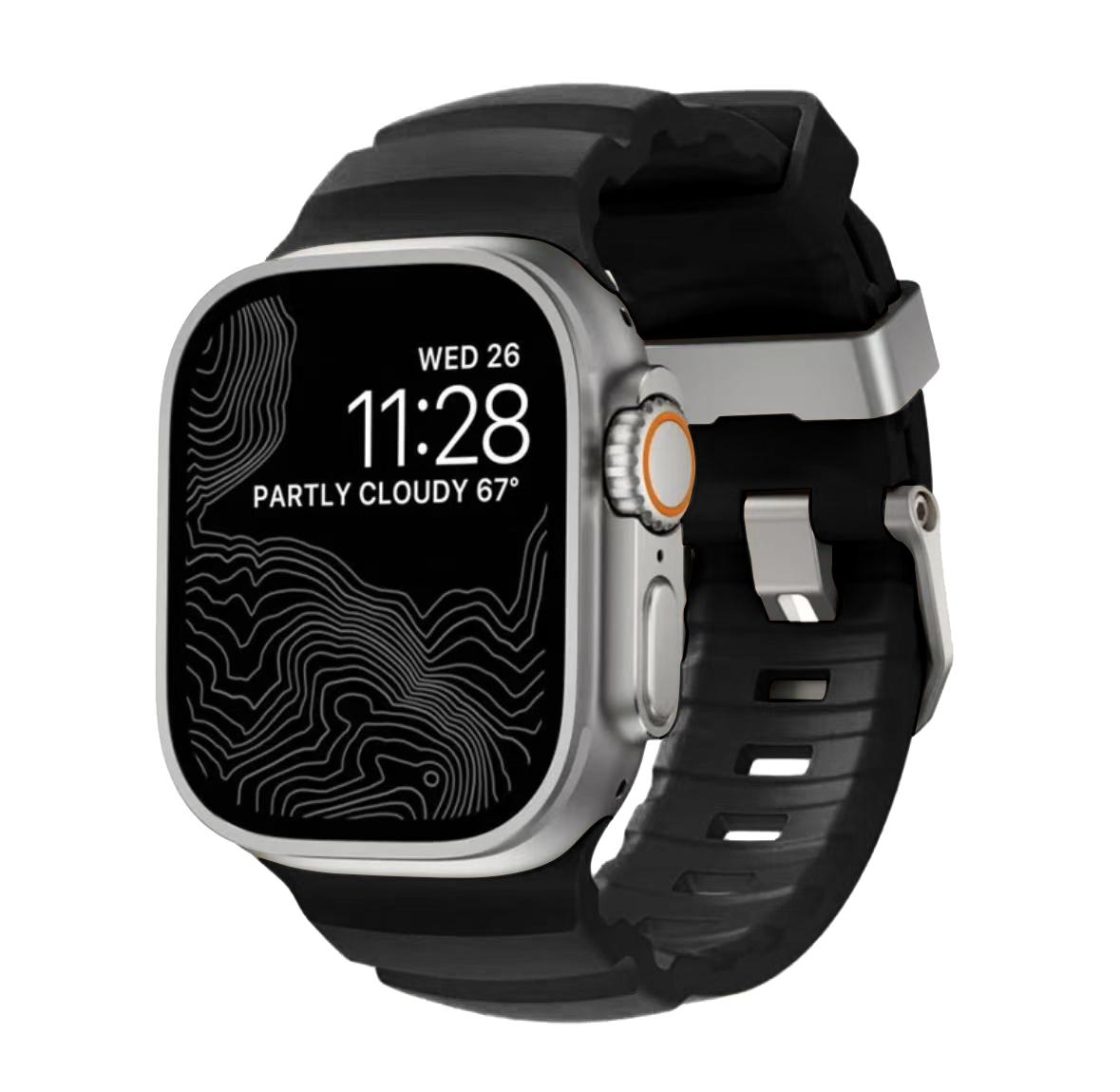 

НОВИЙ спортивний силіконовий ремінець для Apple Watch Ultra 3 11 10 9 8 7 6 SE3 Титановий металевий браслет-ремінець для iWatch 42мм 44 45 46мм 49мм 42 44 45MM