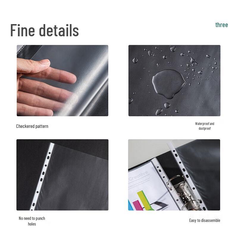 Deli A4 11-Hole Clear Document Sleeves