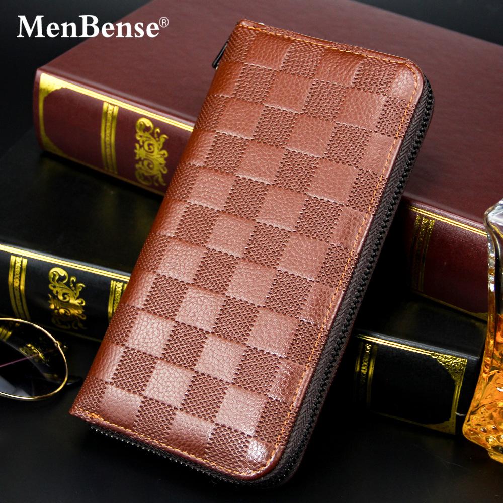 Schoolbag Plaid New Men's Zipper Clutch Bag Long Casual, Large Capacity Men's Wallet Wallet
