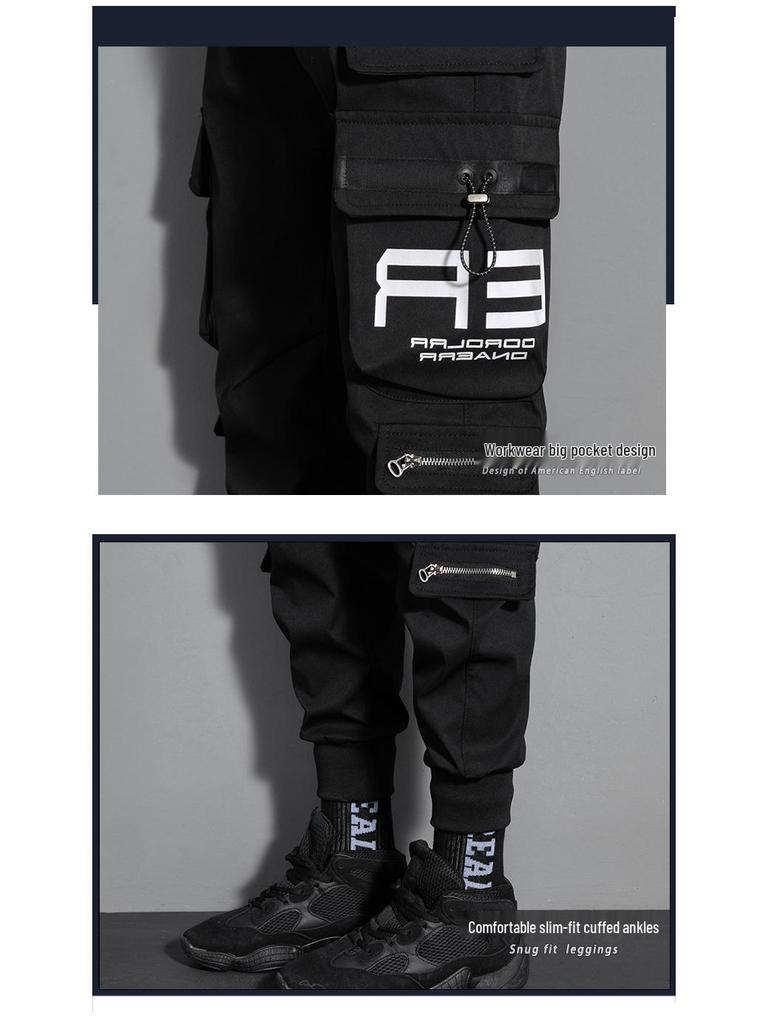 Men's Punk Style Loose Cargo Joggers - Casual Summer Sports Trousers
