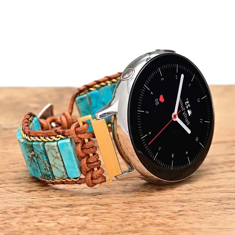 22mm 20mm Natural Stone Strap for Huawei Watch 4/GT 4 3 2 Pro 46mm Braided Nylon Bracelet for Samsung Watch 3/4/5/6/Amazfit GTR4