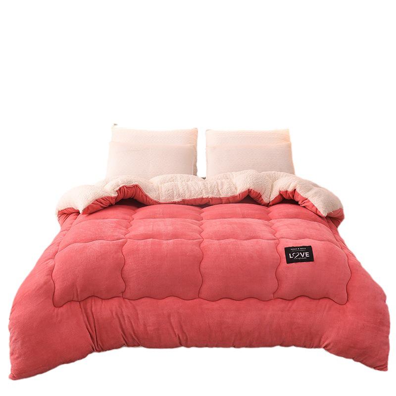 Thickened Winter Lambswool Cotton Quilt: Cozy Dormitory Milk Velvet Duvet