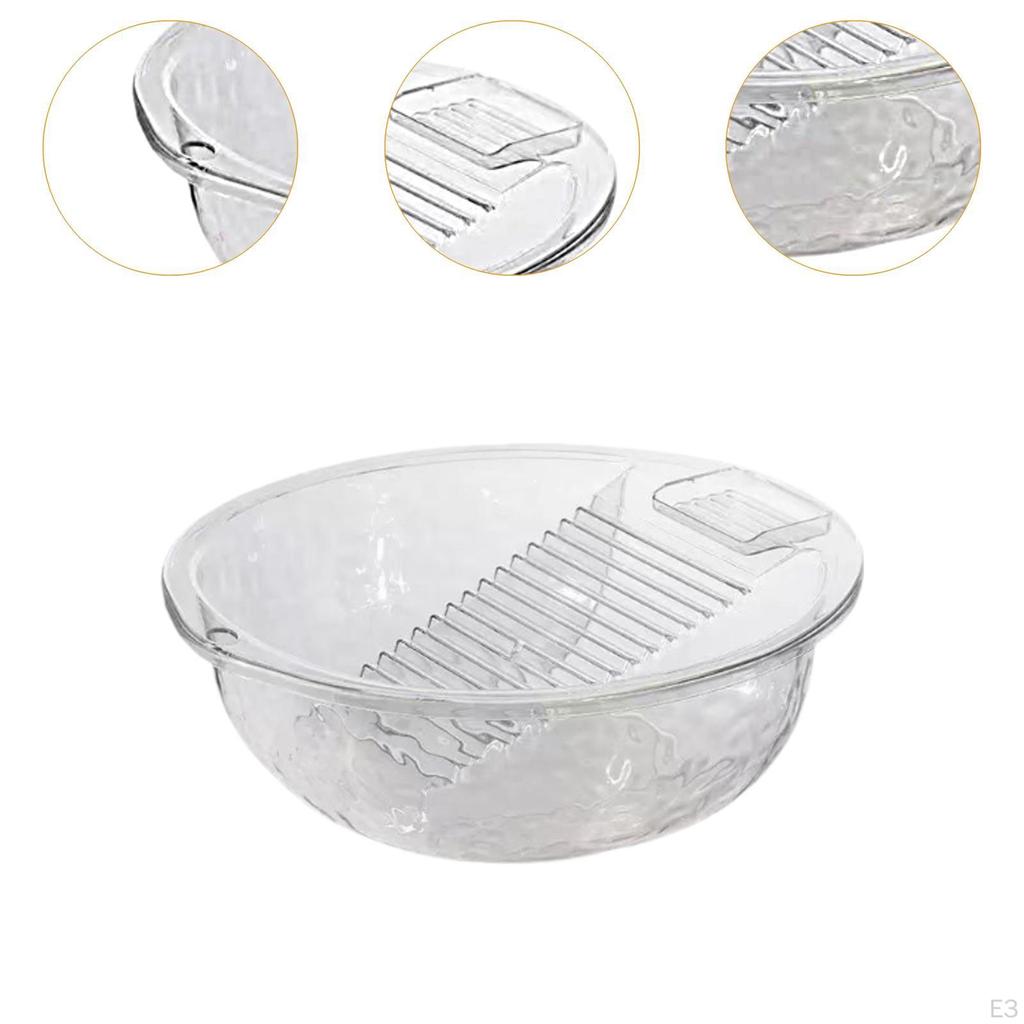 Compact Laundry Basin Featuring Integrated Scrubbing Board for Hand Washing
