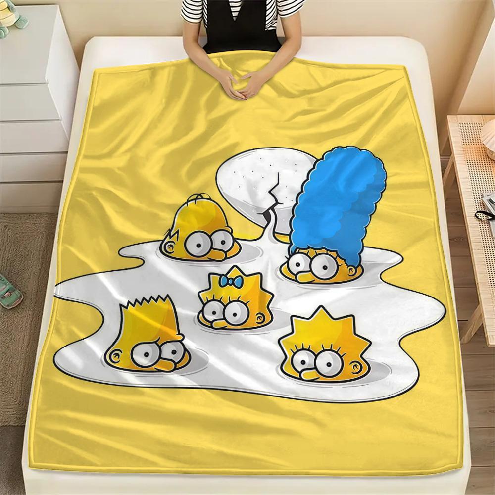 The Simpsons Flannel Blanket, High quality Comfortable for All Seasons, Home Decor, Warmth and Comfort