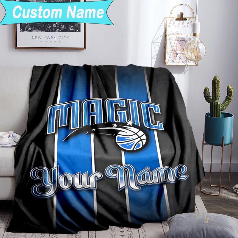 Custom Name Blanket Orlando Basketball Team Blanket Bedding Blanket for Travel, Camping, Living Rooms, Offices, Sofas, Fan Christmas Gift