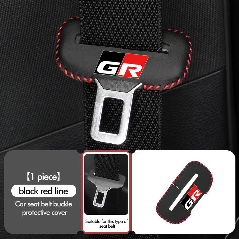 MZD1  For Toyota Car Seat Belt Buckle Plug Leather Car Seat Belt Clip Protective Covers Crown GR Corolla YARIS Auris C-HR Hilux Vios