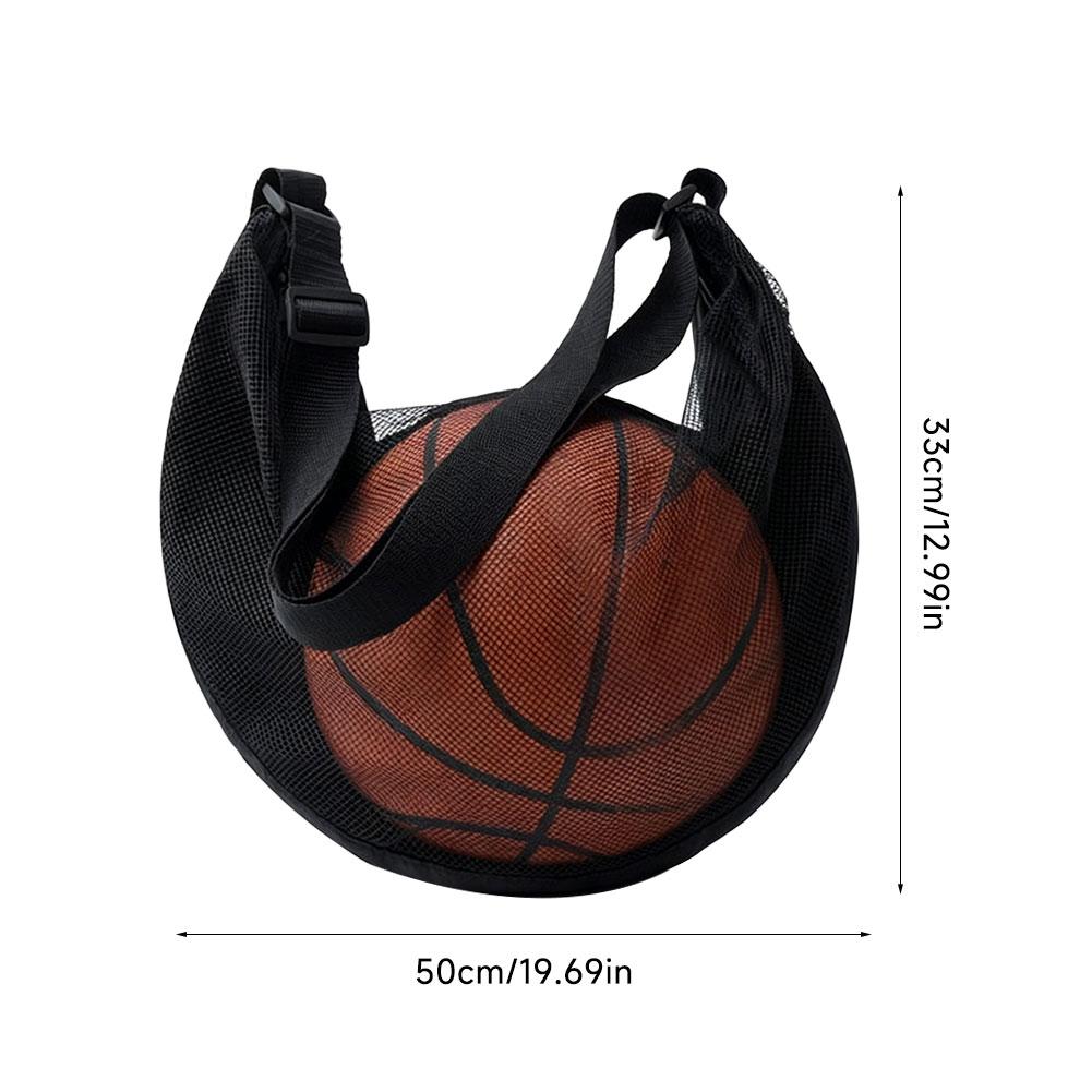Portable Zipper Pocket Mesh Shoulder Bag Storage Bags Gym Sports Net Backpack Basketball Soccer Football Volleyball Match Bag