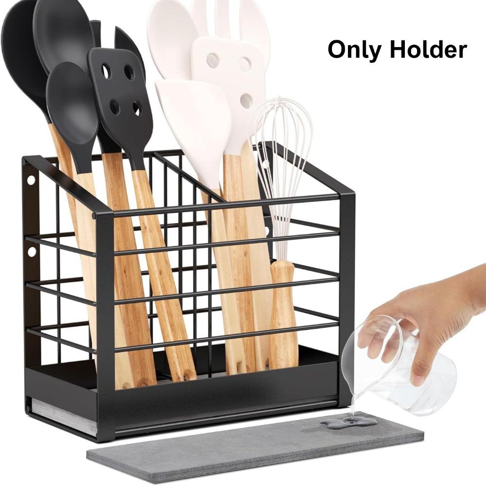 Large Capacity Cooking Utensil Holder Quick Drying Countertop Utensil Stand  Kitchen