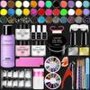 3 Colors Acrylic Powder Set with Nail Lamp Kit, Glitter Dipping Powder & Nail Art Tools, Quick Dry Long Lasting