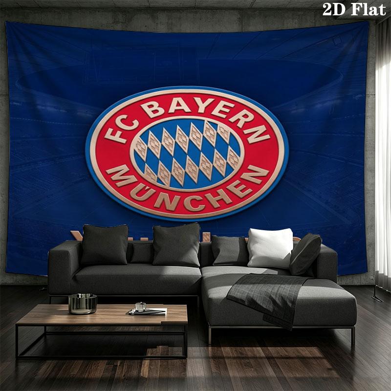 FC Bayern Munchen Custom Name Wall Tapestry Aesthetic Wall Hanging Printed Fabric Blanket Decorative Tapestries for Bedroom Living Room Home Decor