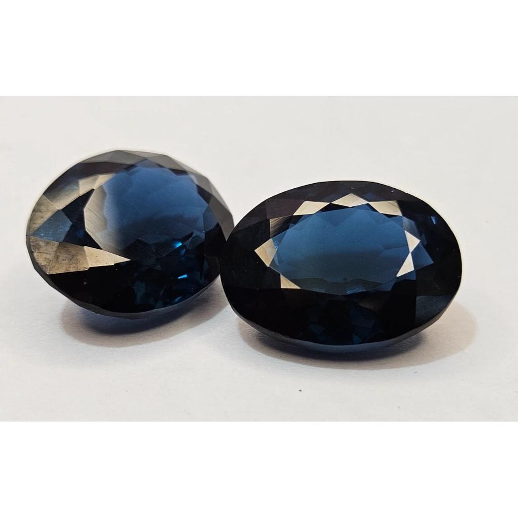 44+ Ct Natural Dark Blue Indicolite Tourmaline Oval Cut Pair Fabulous Gemstone