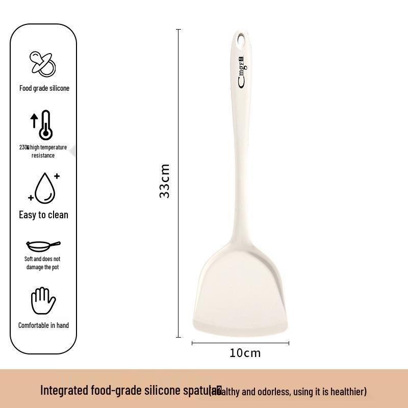 High-Temperature Resistant Silicone Spatula & Slotted Spoon Set for Non-Stick Pans