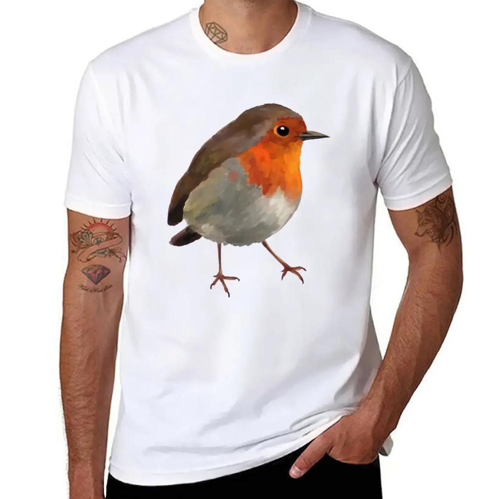 Robin T-Shirt Sommeroberteile Tierdruck für Jungen Herren-T-Shirt