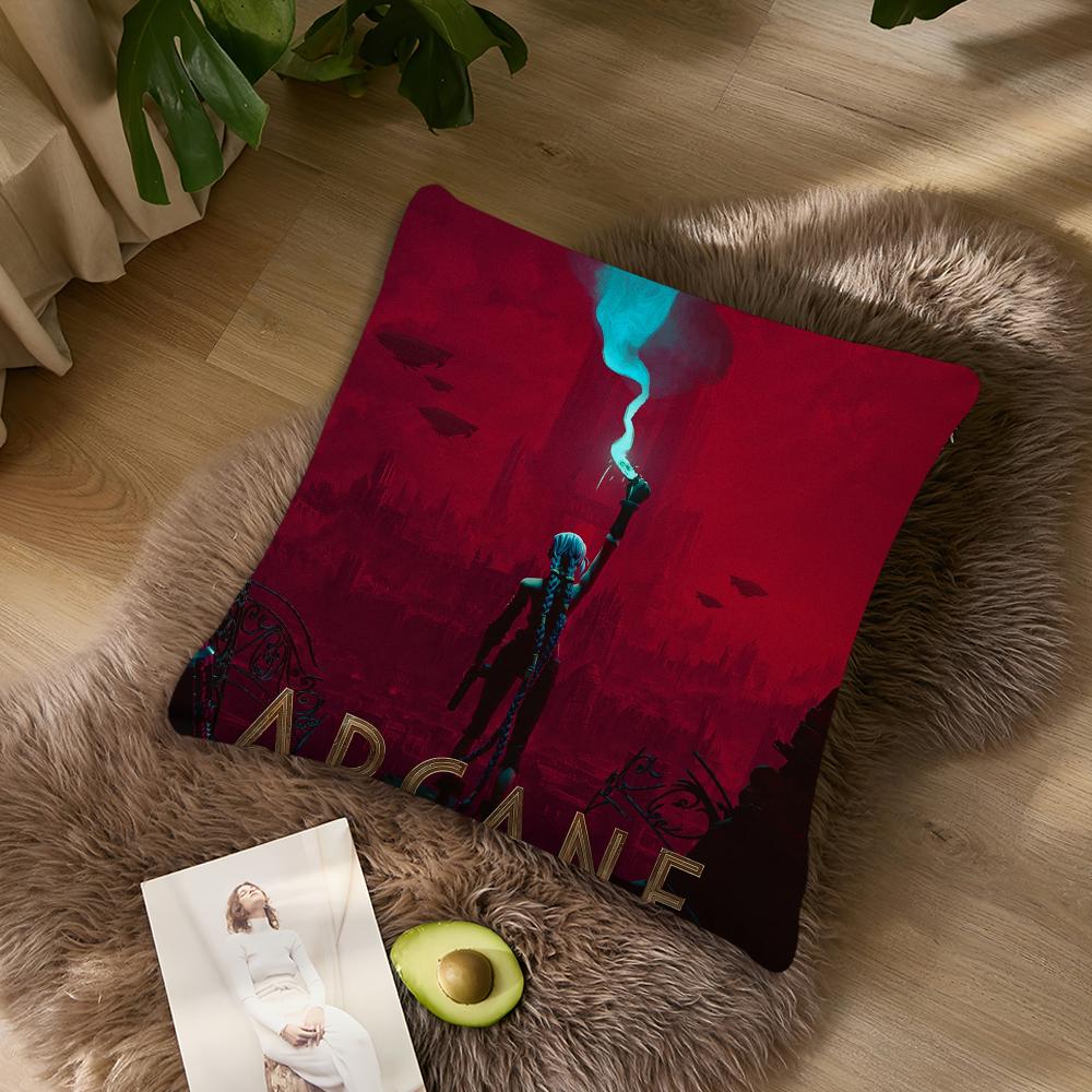 Arcane 2 L-League of L-Legends Pillow Case Living Room Home Sofa Office Shop Cover Printing Comfort Decoration Nordic Simplicity