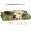 Cute Dog Wreath Flowers 3D Printed Quilt Cover Set Cute Playful Style Bedding Set Soft Comfortable Home Textiles Duvet Cover Set
