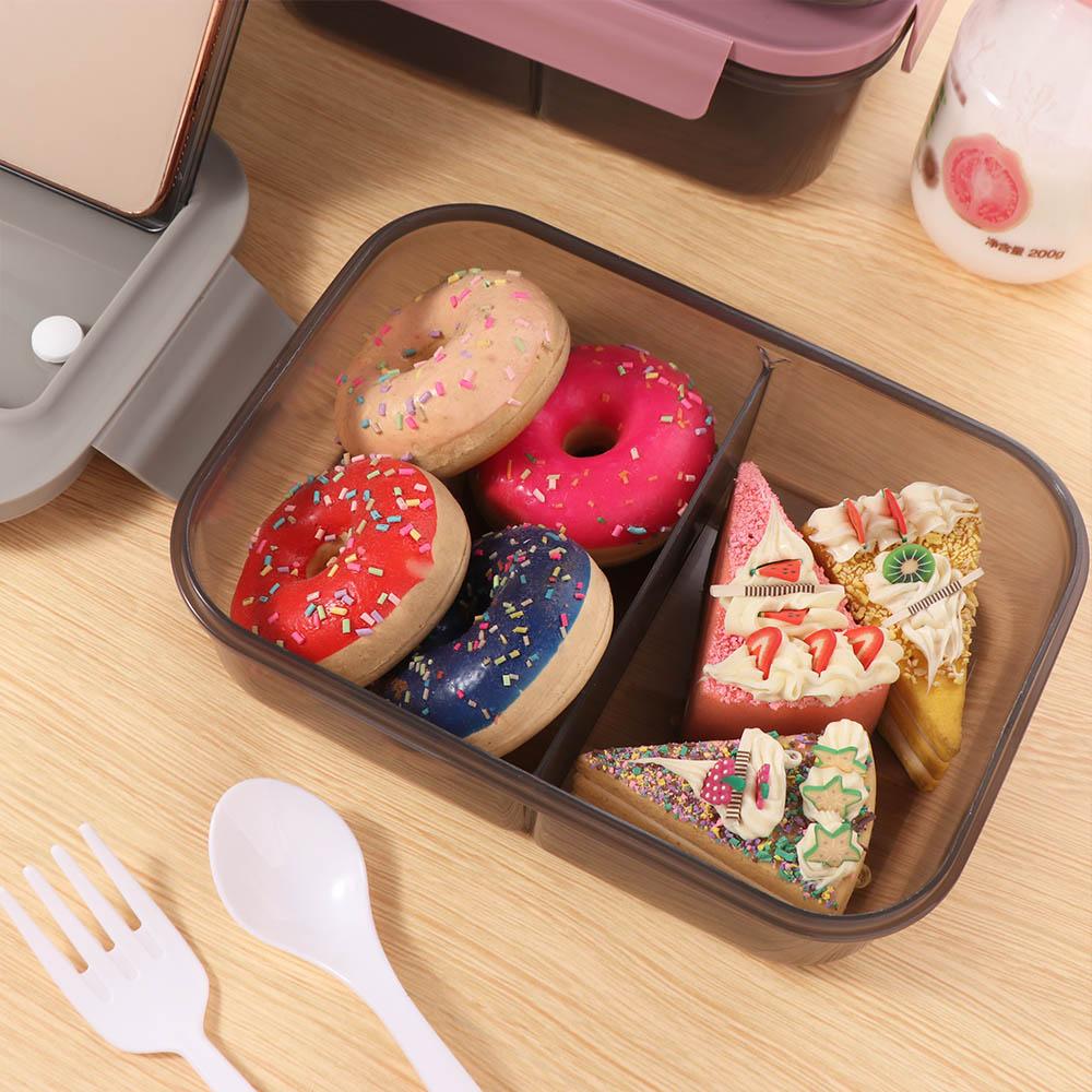 2/3 Fächer Lunchbox im nordischen Stil Mikrowellenheizung Lebensmittelbehälter Lunchbehälter Schule