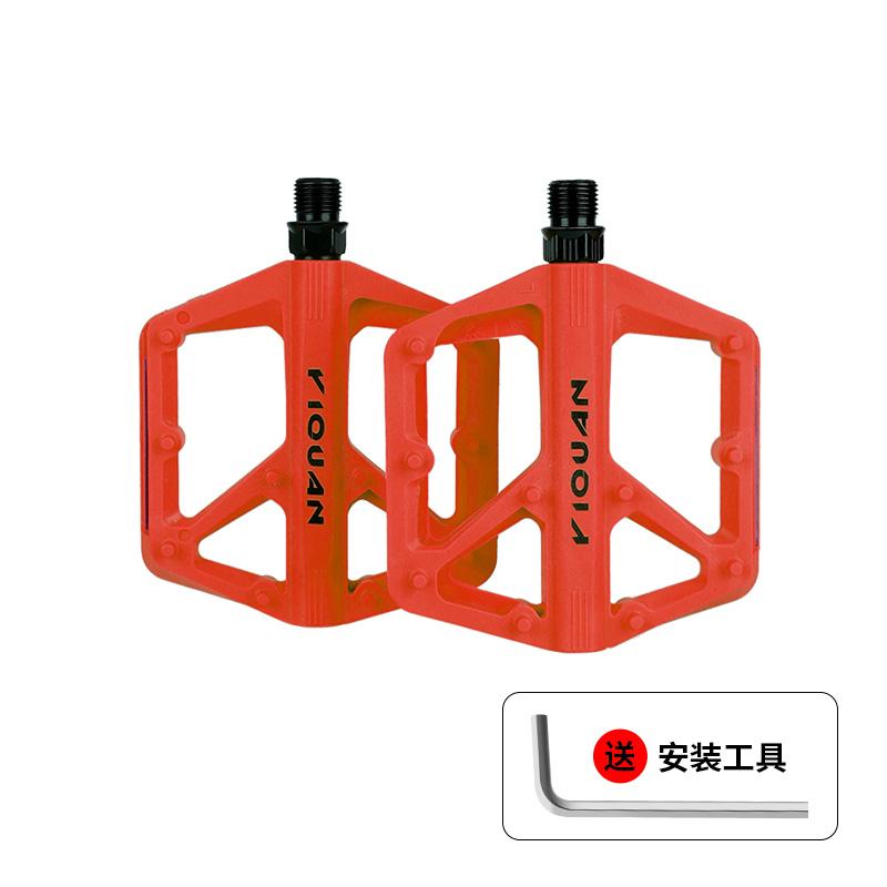 Bike Pedals Nylon Bearing 9/16" Non-Slip Flat Pedals Lightweight Wide Flat Platform Cycling Pedals for BMX Road MTB E-Bike