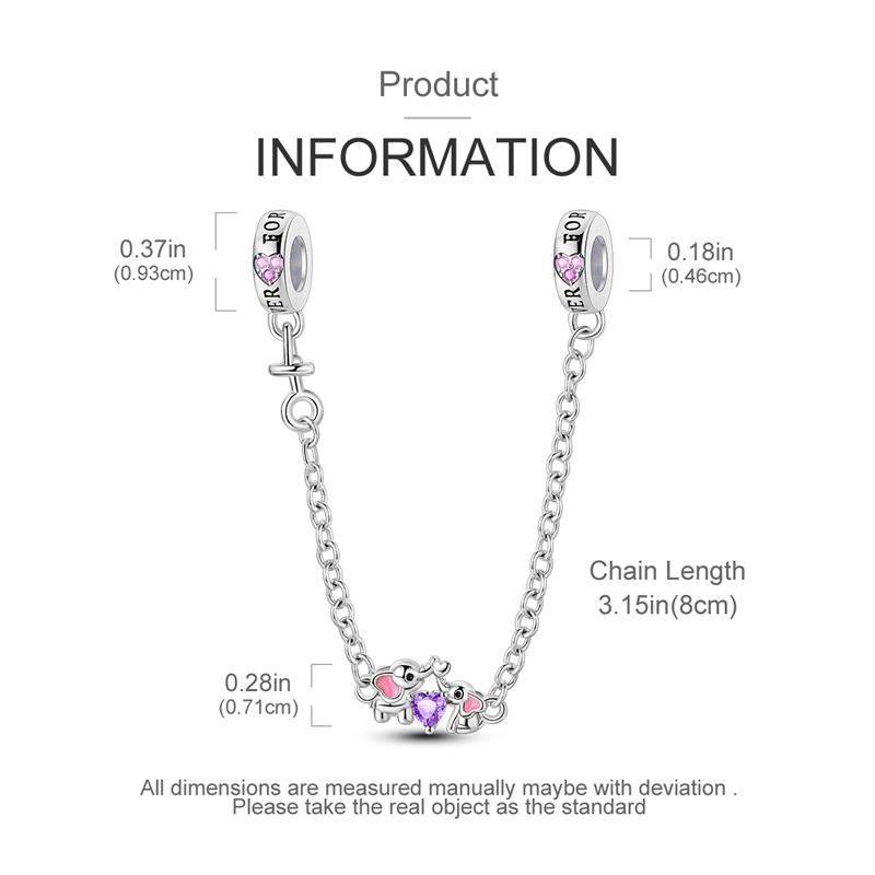 Copper Elephant Bamboo Pendant Seesaw Heart Zircon Beads Alpaca Charms Safety Chain Fit Diy Bracelets Jewelry Gifts