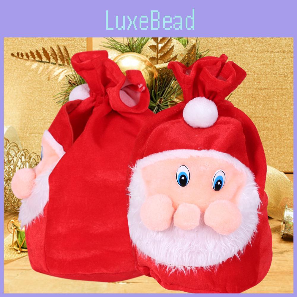 Large Plush Velvet Santa Gift Bag For Christmas Decor Ideal For Festive Candy Storage